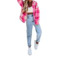thumbnail image 3 of Veste à Capuche Décontractée pour Femmes à Manches Longues avec Fermeture Éclair, Imprimé à Carreaux, Poches, Chandail en Molleton d'Automne, 3 of 7