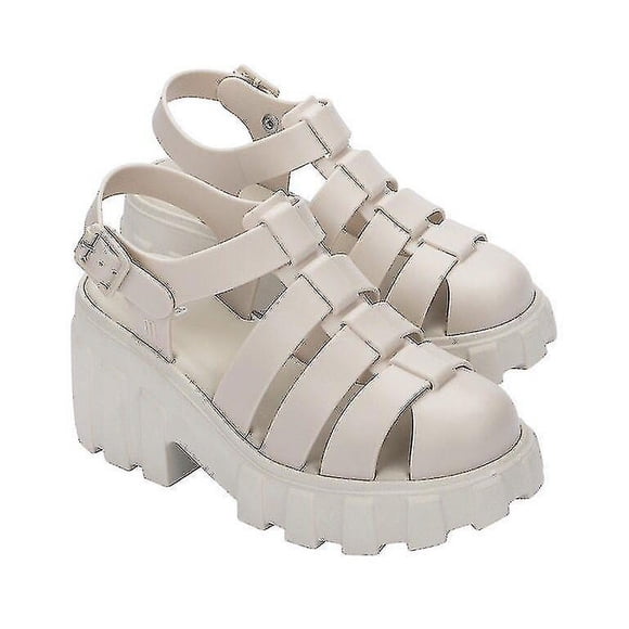 Melissa Baotou Women's Thick Bottom High Heel Roman Beach Shoes Adult Roman Beach Shoes