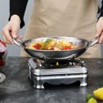 thumbnail image 2 of Wok de Cuisine en Acier Inoxydable pour Fondue Chinoise, Wok de Cuisson en Métal Résistant à la Chaleur avec Double Poignée, 2 of 8