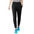 thumbnail image 1 of Hanes Womens Sport Performance Fleece Jogger Pants With Pockets, M, Black/Black, 1 of 2