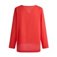 thumbnail image 4 of Yuyuzo Long Sleeve Shirts for Men Cotton Linen Notch V Neck Solid Color Casual Fall Winter Basic Tops, 4 of 5