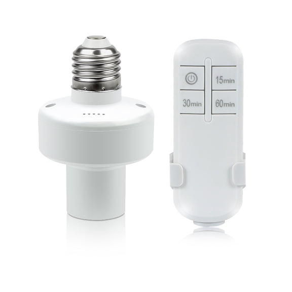 Baohd E26 E27 Lamp Holder Wireless Remote Control Timing Light Base Replacement Lighting Socket with Timer Cap Household Accessory 110V