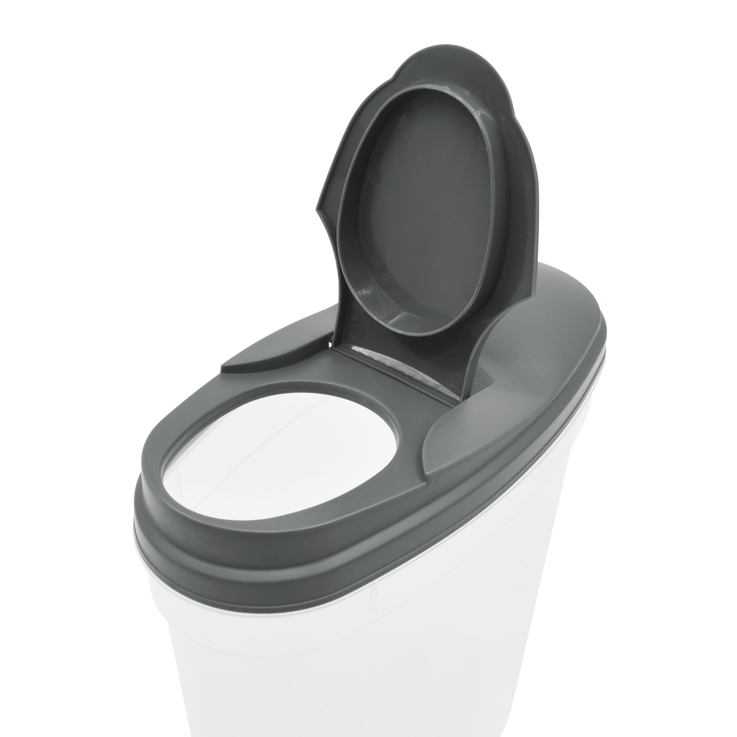 Mainstays Ensemble de 3 contenants à céréales en plastique gris avec couvercles, contenants de rangement alimentaire pour comptoir et garde-manger
