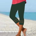 thumbnail image 3 of FNFYFH Clearance Womens 2 Pack Yoga Capri Pants Solid Color Leggings Set,Green, 3 of 5