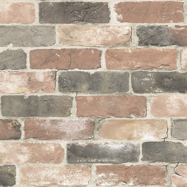 NU2064 Newport Papier Peint Autocollant en Briques Récupérées Présentant un Motif de Briques Réaliste dans des Nuances de Rouge, Gris et beige. Conçu pour une application Facile sur des surfaces Lisses et Plates, Il Est Repositionnable et Ne Laisse Aucun Résidu Collant. Idéal pour les Projets de Bricolage et la Décoration de Maisons en Location.