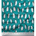 thumbnail image 1 of Soimoi Blue polyester Crepe Fabric Penguin Ocean Print Fabric by Yard 52 Inch Wide, 1 of 3
