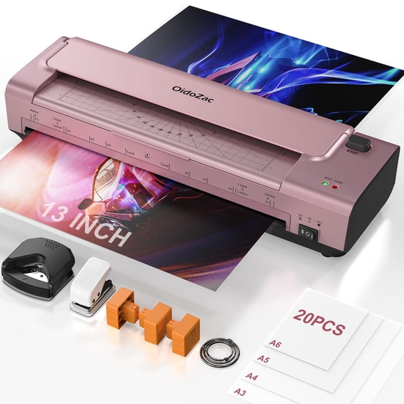 OidoZac 13 Inch Laminator Machine, A3 Personal Laminator Kit for Teachers with 20 Laminating Sheets, Hot Cold Thermal Lamination 11x17 with Anti-Bend Plate, ABS Anti-Jam