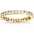 thumbnail image 1 of 1ct Channel Set Round Natural Diamond Eternity Ring 14K Yellow Gold Wedding Band, 1 of 3