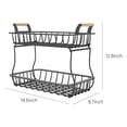 thumbnail image 3 of PRETXORVE 2 Tier for Kitchen Counter, Bread Vegetable Storage Basket Fruit Bowl Stand Detachable Metal Produce Basket, 3 of 9
