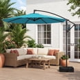 thumbnail image 4 of Costway 10 FT Offset Hanging Umbrella with Base Patio Cantilever Umbrella 360° Rotation Turquoise, 4 of 10