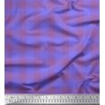 thumbnail image 1 of Soimoi Purple Georgette Viscose Fabric Check Check Print Fabric by Yard 42 Inch Wide, 1 of 2