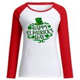 thumbnail image 4 of QIPOPIQ T-Shirts à Manches Longues à Col Rond pour Femmes T-Shirts de la Saint-Patrick T-Shirt Imprimé Trèfle de Printemps T-Shirt Vert Porte-Bonheur T-Shirts de la Saint-Patrick Tuniques Patchwork Hauts Chemises de Fête Aubaines, 4 of 6