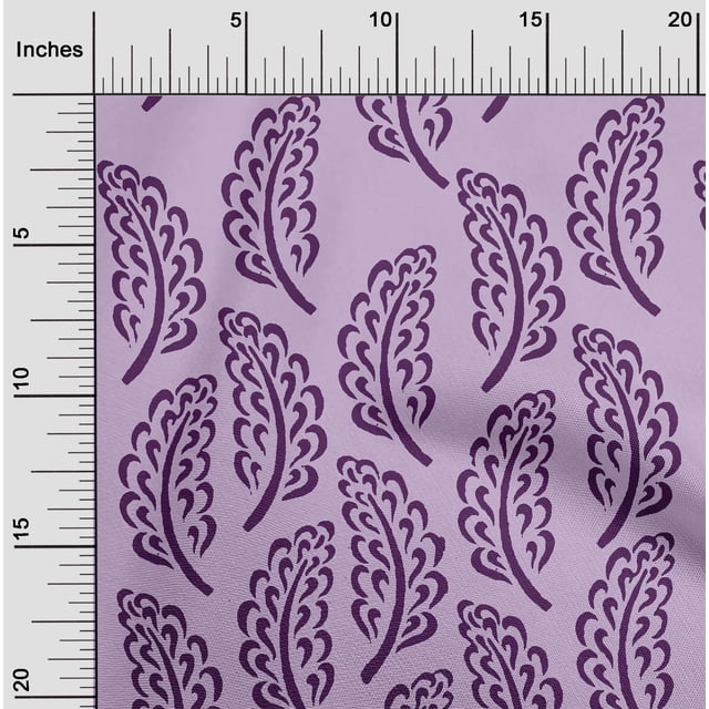 oneOone Polyester Lycra Tissu Violet Feuilles Bloc Matière de Robe Tissu Imprimé Tissu au Mètre 56 Pouces de Large