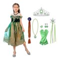 thumbnail image 1 of Girls Princess Anna Costume Snow Party Halloween Cosplay Masquerade Party, 1 of 6