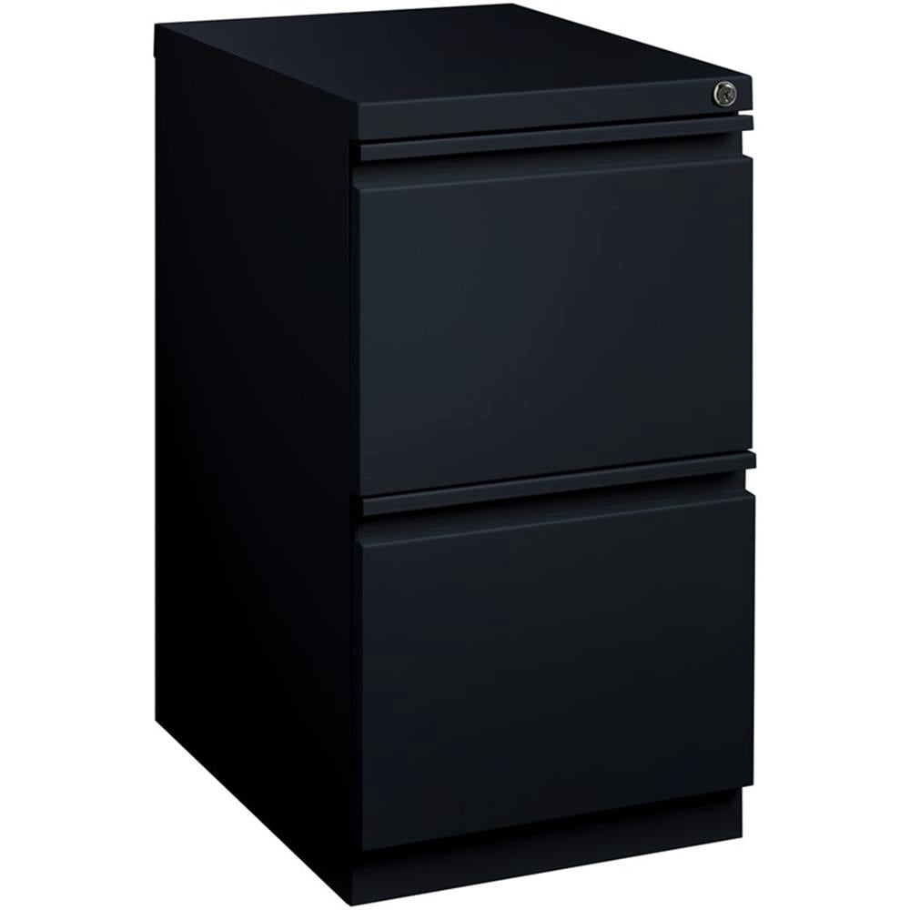 Scranton & Co 20" 2-Drawer Metal Mobile Pedestal Filing Cabinet in Black