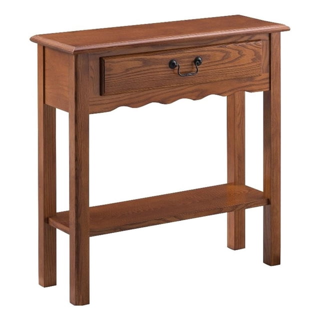 Leick Furniture Table Console Ondulée en Bois, Fini Chêne Moyen