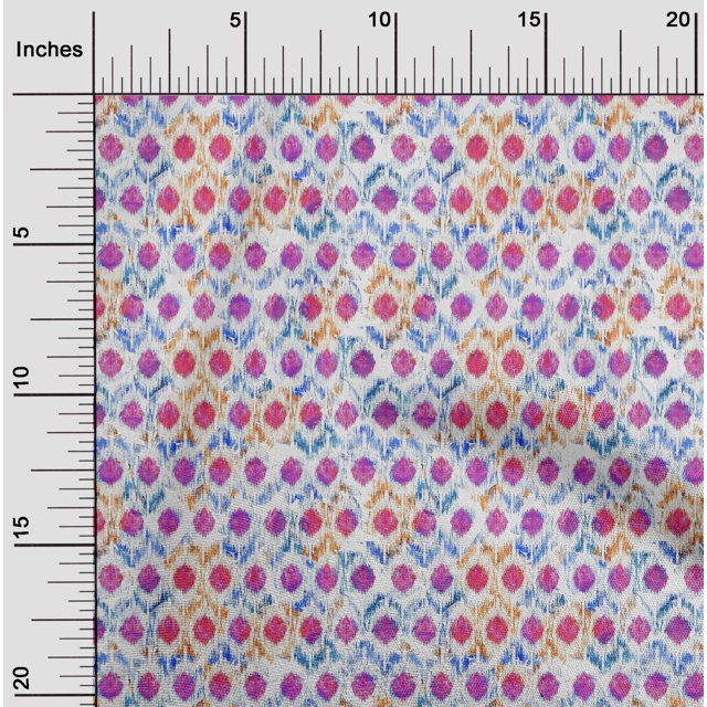 oneOone Cotton Poplin Fabric Chevron Ikat Print Fabric By The Yard 56 Inch Wide