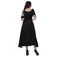 thumbnail image 4 of Moomaya Robe Midi en Viscose à Manches Courtes Imprimée Style Santoon à Taille à Cordon pour Femmes, 4 of 4