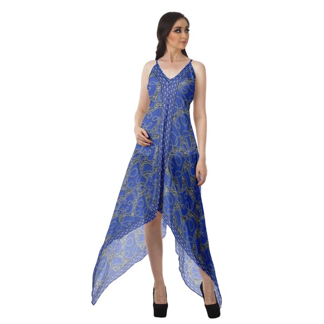 Moomaya Robe Bohème Imprimée Dos Nu Été Col en V Dos Nu Robes Femmes