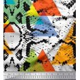 thumbnail image 1 of Soimoi Silk Fabric Animal Skin & Triangle Geometric Decor Fabric Printed Yard 42 Inch Wide, 1 of 3