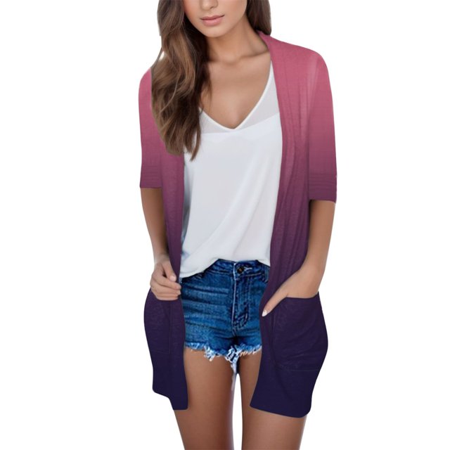 Long Sleeve Cardigan For Women Fall Open Front Cardigan With Pockets Casual Duster Lightweight Cardigan Sweater