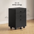 thumbnail image 3 of HOMCOM 3-Drawer Filing Cabinet with Lock, Mobile File Cabinet, Black, 3 of 10