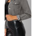 thumbnail image 4 of INSPIRE CHIC Veste en Denim Courte à Manches Longues Boutonnée pour Femme, 4 of 6