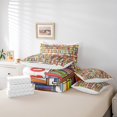 thumbnail image 5 of YST Library Bookshelf 7 Piece Comforter Set Full,Cartoon Bookcase Bed in a Bag with Flat Sheet and Fitted Sheet,Academic Collection Bookrack Ladder Decor Bedding Set with Pillowcase & Sham, 5 of 5