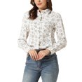 thumbnail image 1 of INSPIRE CHIC Chemise Boutonnée pour Femme à Petites Fleurs à Manches Longues Col en Pointe Haut de Bureau S Blanc1, 1 of 6