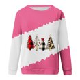 thumbnail image 4 of EGNMCR Chandails pour Femmes Hiver Joyeux Noël Imprimé Arbre Col Rond Chandails à Enfiler Blocs de Couleur Vacances T-Shirts Hauts Chandail de Noël Laid pour Femmes, 4 of 4