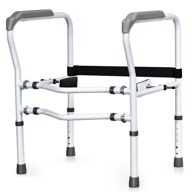 Gymax Cadre de Sécurité de Toilette Ajustable et Barre Autoportante Main Courante de Toilette de Salle de Bain