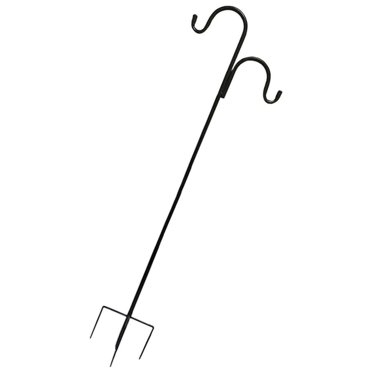 Crochet de Berger Stable Piquet de Jardin pour Pelouse Poteau Cintre pour Ornement Crochet de Berger Mangeoire pour Oiseaux D 124cm