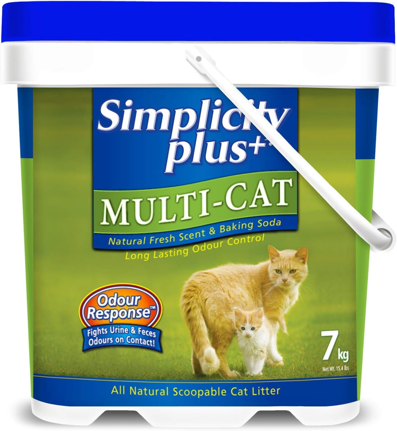 Simplicity Plus, Multi-Cat, Scented Cat Litter, Long Lasting Odour Control, Easy to Carry 7 kg Pail