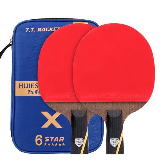 Table Tennis Paddles 6 stars Training Carbon for Ping Pong Rackets Set of 2 Short pair