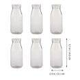 thumbnail image 3 of 6Pcs 250ML Heat Resistant Milk Glass Bottles with Plastic Lid Yogurt Bottles, 3 of 9