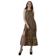 thumbnail image 1 of Moomaya Robe Longue Imprimée pour Femmes, Fente avant, Aguichant, Sans Manches, en Rayonne, Robe de Mariage, 1 of 4