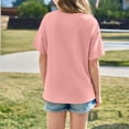 thumbnail image 3 of Girls Summer Oversized T-Shirts - Short Sleeve, Crewneck, Solid Color - Casual Basic Tops, 3-14 Years, 3 of 5