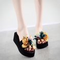thumbnail image 4 of Fashion Women Slip-on Open Toe Wedges Heels Causal Flower Slipper Slides Shoes, 4 of 9