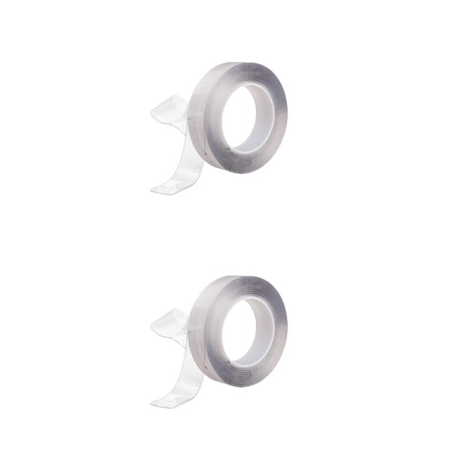 ZheElen Adhesive Tape Reusable Waterproof Transparent Tapes Traceless Trimmable Pocket Wall Mirror Sticker Household Kitchen Type 4 2Set