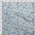 thumbnail image 4 of oneOone Velvet Medium Blue Fabric Asian Floral Craft Projects Decor Fabric Printed By The Yard 58 Inch Wide, 4 of 4