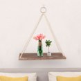 thumbnail image 2 of Wood Swing Shelf Flower Pot Wall Hanging Rack Balcony Garden Planter Stand Holder (Brown), 2 of 6
