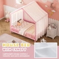 thumbnail image 4 of Euroco Lit Montessori au Sol avec Baldaquin, Lit Double en Forme de Maison avec Rampes, Rose, 4 of 12