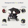thumbnail image 4 of Foundations Gaggle Odyssey 4-Seat Quad Stroller, Reclining Bench Seats with Canopy, Navy/Gray, 4 of 9