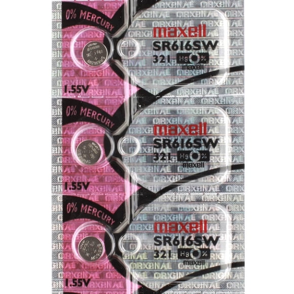 3 x Maxell 321 Watch Batteries, SR616SW Battery