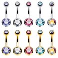 thumbnail image 4 of BodyJ4You 60PC Belly Button Ring Set 14G Mix CZ Bioflex Bar Acrylic Banana Body Piercing Jewelry, 4 of 7