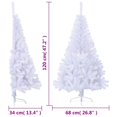 thumbnail image 4 of vidaXL Demi-Arbre de Noël Artificiel avec Support Blanc 120 cm PVC, 4 of 5