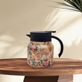 thumbnail image 2 of Glass&Bottle Floral Pattern Tea Pot with Built-In Infuser Stainless Steel Thermal Carafe for Hot Drinks Mini Coffee Pot with Lid Elegant Glass & Bottle Kitchen Accessory, 2 of 4
