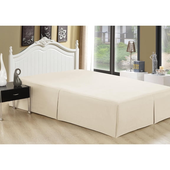 Marina Decoration Ultra Soft Silky Hotel Quality All Season Deep Pocket 16 Inch Drop Solid Tailored Rayon from Bamboo Bed Skirt, Ivory Color