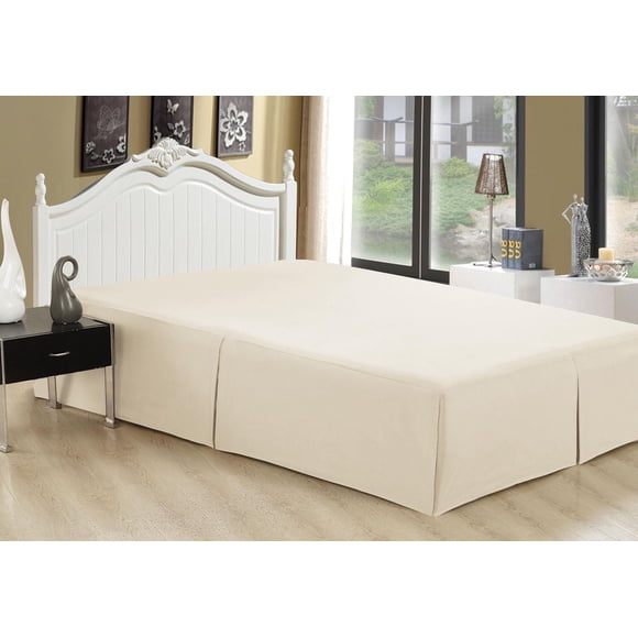 Marina Decoration Ultra Soft Silky Hotel Quality All Season Deep Pocket 16 Inch Drop Solid Tailored Rayon from Bamboo Bed Skirt, Ivory Color