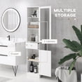thumbnail image 4 of kleankin Storage Cabinet Tower with Multiple Shelves & Drawer, White, 4 of 10